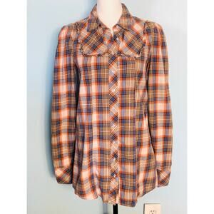 Rubbish Vintage Western Style Plaid Button Down Size Medium